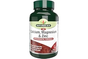 Natures Aid Calcium Magnesium Zinc - Supports Bones Teeth Muscle Function & Immunity - High Potency Natural Immune Health Supplement - Vegan, Non-GMO, Gluten-Free - 90 Tablets