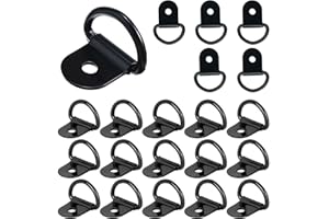 ZYEKIU 20 Pezzi Anello Ancoraggio Anello di fissaggio Inox D moschettone, Ganci Ad Anello Robusto Anelli di Fissaggio Ganci per Furgoni Auto Camion Barche Rimorchi Anello (Nero)