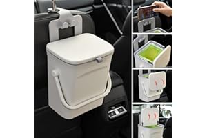 BRYN Cestino Auto, 5L Pattumiera Auto con Coperchio, Cestino Macchina, Spazzatura Auto per Campeggio, Camper, Bagno, Casa, Ufficio, Cucina, Camera da Letto