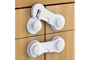 Septeamay 12 Pièces Bloque Porte Bébé, Bloque Tiroir Securite Enfant, Bloc Porte Securite Bebe, Sécurite Domestique, Securite Placard Enfant pour FenêTre RéFrigéRateur, AdhéSif Fort Sans PerçAge,Blanc