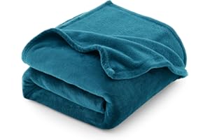 CozyLux Przytulny koc na sofę, 150 x 200 cm, na 4 pory roku – miękki/ciepły/lekki, narzuta na sofę, narzuta na kanapę, na kanapę, flanelowy koc polarowy 150 x 200 cm, turkusowy