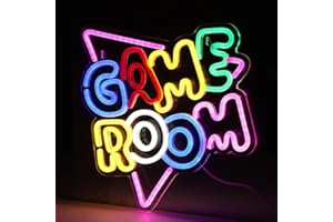 MISVAYLI Game Room Neon Sign, Dimmable Gaming Neon Light Sign Night Light for Wall Party Décor, LED Neon Light Art Decorative Party Neon Lights, USB Powered Light Up Acrylic Neon Sign for Bedroom, Party