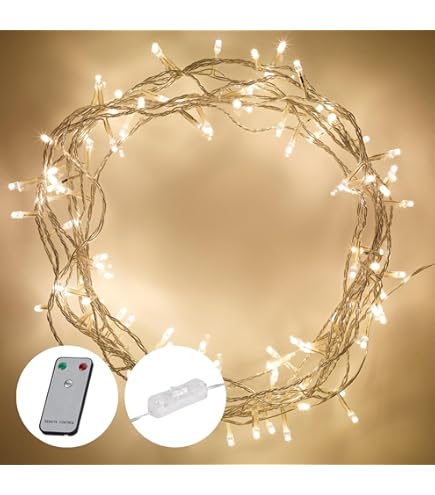 Lights4fun Lichtsnoer met 30 leds, warmwit, timer, batterij, lichtketting voor binnen, batterij-timer, lichtketting, kinderkamer, cluster