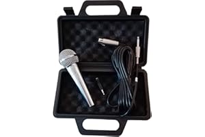 Eurosell - Premium Mikrofon dynamisch - Silber - Gesang & Bühne + 5m Kabel XRL Klinke Mic Set Micro Gesangs Mikro dynamisches
