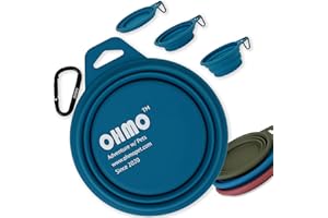 OHMO Comedero para Perros y Gatos,Bebedero Perro Portatil,Cuenco de Viaje de Silicona para Mascotas,Plegable