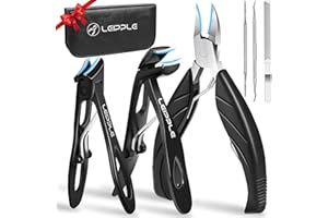 LEIPPLE Toenail Clippers for Thick & Ingrown Nails, Professional Nail Clipper Set with Pedicure Tool, Super Sharp Fingernail Cutter with Catcher, Podiatrist Toe Nail Clippers Kit for Seniors, Men & Women