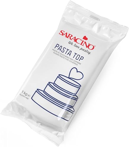 SARACINO We Love Pastry Pasta Cover Bianca – 1 Kg Zuckerpaste Zum Überziehen Von Torten, Perfekte Konsistenz Für Cake Design