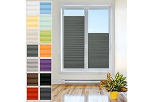 ‎PLISART Plisart Premium Plissee Klemmfix Ohne Bohren, Grafit 85x100cm, Sonnenschutz, Lichtdurchlässig, Easyfix Rollo Plissees für Fenster, Faltrollo, Jalousie zum Klemmen, Plisseerollo
