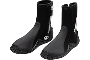CRESSI Korsor Semi-Rigid Sole Boots 3/5/7 mm - Unisex Black Neoprene Diving Boots with Semi Rigid Sole