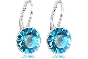 Nobel Silberohrringe Kristalle Damen-Ohrringe mit Klapperverschluß