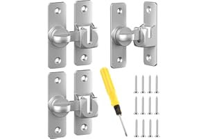 GYYXH 3 Stück Schiebetürschloss 90/180 Grad, Schiebetür Schloss, Türriegel für Schiebetüren mit 12 Schrauben, Schiebetürschlösser mit 1 Schraubendreher, Schloss für Schiebetür Badezimmer Schlafzimmer