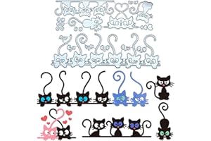 Kireida® Plantillas para hacer tarjetas de metal con forma de cabeza de gato, para manualidades con animales, para álbumes de recortes