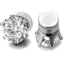 Finti Paio Di Orecchini A Cerchio Da Uomo In Acciaio Con Clip - Foto 2