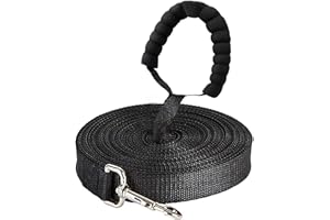 Eyeleaf Guinzaglio Addestramento per Cani 20M Lungo Guinzaglio per Cani in Nylon con Impugnatura Imbottita Fibbia Zinco Lega per Tutti i Cani