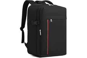 Kono Mochila Viaje Cabina Avion 40x25x20, Maleta Cabina 20 L, Pequeñas para Manejo Fácil para Trabajo Escuela Viaje,Negro