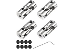 sourcing map 2mm à 2,3mm Diamètre Interne Accouplement Arbre Rotatif Joint Universel Coupleur L18 x D8 avec Vis et Clé pour RC Modèle Paquet 4