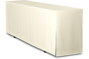 ‎TEXDEKO TexDeko® Biertischhusse Premium für Bierzeltgarnitur 220 x 50cm Blickdicht waschbar nur Tisch (Creme)