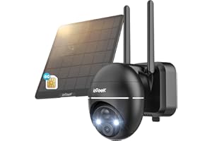 ieGeek 4G/3G LTE Cámara Vigilancia Exterior Solar Inalámbrica, 2K IP Cámara con Batería 10000mAh, PTZ 355°＆120°, Incluye Tarjeta SIM y Tráfico de Prueba, Visión Nocturna Color, Detección Humana PIR