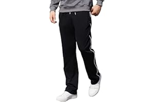 HMIYA Jogginghose Herren Baumwolle Sporthose Lange Sweathose Atmungsaktiv Freizeithose weites Bein Trainingshose mit Reißverschlusstaschen
