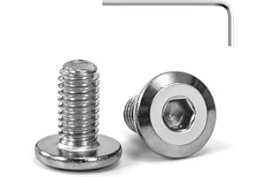 Tunejoy Tornillos de Cabeza Plana M6 x 12 mm Tornillo de Cabeza Hexagonal de Acero Inoxidable A2 V2A Perno de Muebles con llave Allen Rosca Completa 20 Piezas