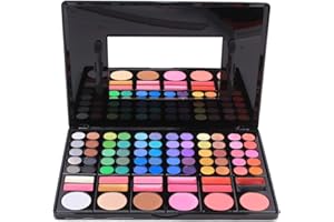 FantasyDay 78 Couleurs Palette de Maquillage Kit Coffret Maquillage Femme avec 60 Couleurs Shimmer Matte Ultra Pigmenté Ombre paupières Cosmétique Set, 12 Rouge à Lèvres, 3 Correcteurs, 3 Fard à Joues