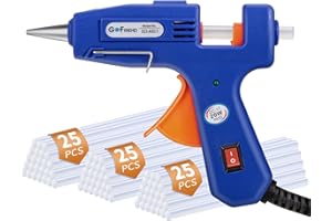 Glue Gun with 75pcs Glue Sticks (7mm x 150mm), GOFRIEND 20W Hot Melt Glue Gun Upgraded Version, Fast Heating for Crafting, DIY, Arts & Crafts, Sealing, Home Repairs, Cards, and Glass