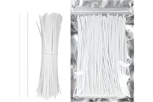 VVFLED 300 PCS 15 cm Twist Ties Reusable Bread Ties Twisty Ties for Garden Climbing Plants Support, Cables Cords Twist Ties, Sandwich Bag Ties, For Garden Home Office Wide Use, Heavy Duty, Soft PE (White)