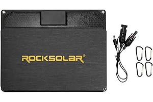 ROCKSOLAR 30 Watt Foldable Solar Panel Kit - Monocrystalline Cell Solar Battery Charger with Multiple 12V DC/USB/USB C PD Outlets - IPX4 Water Resistant Portable Starter Kit for Home, RV, Camping