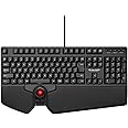 ELECOM Japanese Layout Wired Keyboard with Built-in Trackball & Scroll Wheel, Pointing and Scrolling Feature, Precise Control, for Gaming, Ergonomic Comfort, Windows Mac (TK-TB01UMBK)