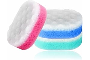 LORD C Bath Sponges for Adults Exfoliating Bathing Sponge Novelty Soft Body Scrubber for Kids Scrubbing Coral Relax Massage Foam Cleansing Double Sided Loofah for Dry Delicate Skin Multicoloured (3)