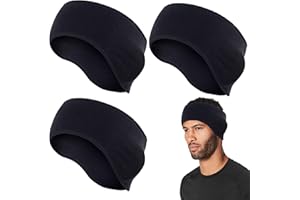 VEGCOO 3 Pezzi Fascia per Gli Sport Invernali, Fasce per Capelli Cerchietti Donna e Uomo, Scaldini per le Orecchie per Corsa Ciclismo Yoga Escursionismo