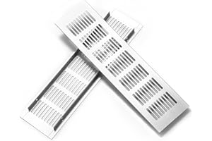 QIMEI-SHOP Rejillas de Ventilación de Rectangular Rejilla de Aire de Aluminio para la Ventilación de Armarios Dormitorios Cocinas 2 Piezas