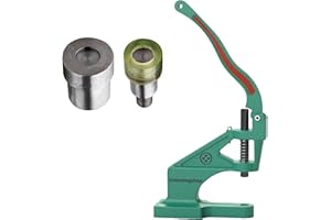 Trimming Shop 9mm Double Cap Rivets Fixing Dies Set with Universal The Green Machine Hand Press, Tubular Rivets Install Tool for DIY Leathercrafts, Handbag, Belts, Purses