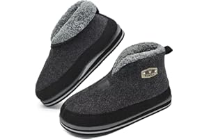 KuaiLu Chausson Botte Hommes Hiver Chausson Montant Feltro Chaud Peluche Doublure Pantoufle Rebond Memory Foam Slippers avec Antidérapant Semelle Indoor Outdoor Chaussure Maison