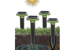COODAY Repelente de Topos solares, ahuyentador de Topos (4 Unidades, para ahuyentar a los Ratones de campeón, ahuyentador de Topos ultrasónicos para ahuyentar a los Ratones de campeón