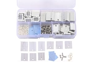 PENGLIN 30Pcs TO-220 Aluminum Heatsink & Insulator/Mounting Kits for MOSFET Transistor, 3 Different Size TO-220 Heatsink 10 Each+ 30 Screws + 30 Screw Washer +30 Insulator Rubberized Silicone