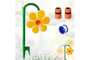 WEILONGB Crazy Daisy Sprinkler,720° Rotate Crazy Dancing Flower Water Sprinkler Funny Sun Flower Dancing Daisy Lawn Sprinkler with 1/2''Adapter Watering Garden Irrigation Tool for Yard,Lawn&Garden (Yellow)