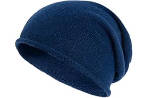 Villand Bonnet décontracté en Cachemire Pur à 100% pour Femmes, Bonnet en Cachemire Doux et Chaud pour Dames.