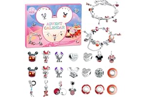 MJUTHY Schmuck Adventskalender 2025 Mädchen Kinder - Karikatur Charm Armband Kit 24 Tage Weihnachtskalender Geschenk für Frauen Damen Teenager mit Schmuck Charm Armbänder Halloween Geburtstags Geschenk A