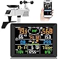 MULZI WiFi Weather Station with 8.3 Inch Large Display, Wireless Indoor/Outdoor Monitoring System, Rain Gauge, Temperature, Humidity, Wind Speed Sensor for Home