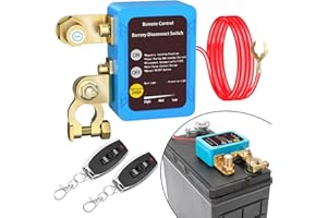 PUISENO Disjoncteur de batterie 12 V avec télécommande, disjoncteur de batterie 12 V 240 A avec 2 télécommandes Kill Switch anti-vol pour moto, voiture, camping-car, bateau, yacht, caravane (bleu)