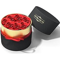 Rosa Eterna In Plastica Con Base A Cuore - Regalo Per San Valentino E Anniversari