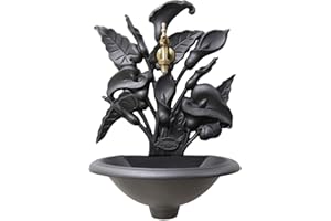 Fonderia Bongiovanni Fontana a Muro Parete Mod. Calla con Rubinetto in Ottone Finitura a Scelta per Casa Giardino Balcone (Brunito)