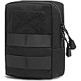 TRIWONDER Tactical Molle Pouch Military EDC Pouch for Hiking Trekking Camping (A - Black)
