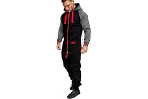 Amaci&Sons Herren Overall Jumpsuit Onesie Jogging Sportanzug Trainingsanzug Jogginganzug 3022