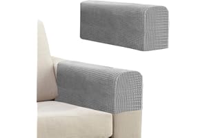 Niuoppy 2Pcs Armchair Covers Protectors Slipcover, Sofa Arm Covers Anti-Slip, Thickened Arm Rest Covers for Sofa, Chair Arm Cover for Sofa Protector Couches Recliner（Light Grey）