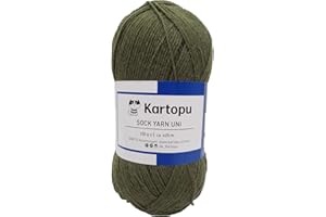 H&W VERTRIEB Sockenwolle 4 fädig uni/Farbauswahl 100gr einfarbige Strumpfwolle / 420m LL – 100gr / filzfrei/Ökotexzertifiziert (oliv)