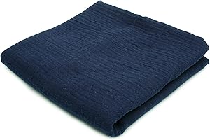 Orient Fashion Muselina Double Gauze, Tela de algodón, 50 x 130 cm (Azul Marino)