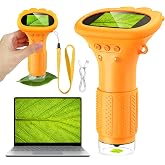 ZQEJEFD Kids Digital Microscope, 1000X Portable Mini Microscope with 2.0" IPS Screen and 8 LED Lights, USB Type-C Handheld Mi