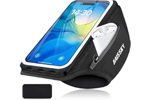 CITAMAMA Sportarmband Mit Kopfhörer Tasche Handytasche Joggen Sport für iPhone 16 Pro Max 15 Pro 14 13 12 Galaxy S25 Ultra S24 S23, Xiaomi Huawei Handyhalterung Joggen Arm Handyhülle Running Armband